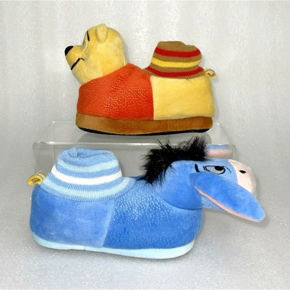 Disney Winnie The Pooh &‎ Eeyore Character Slippers Toddler Size 7/8 NEW